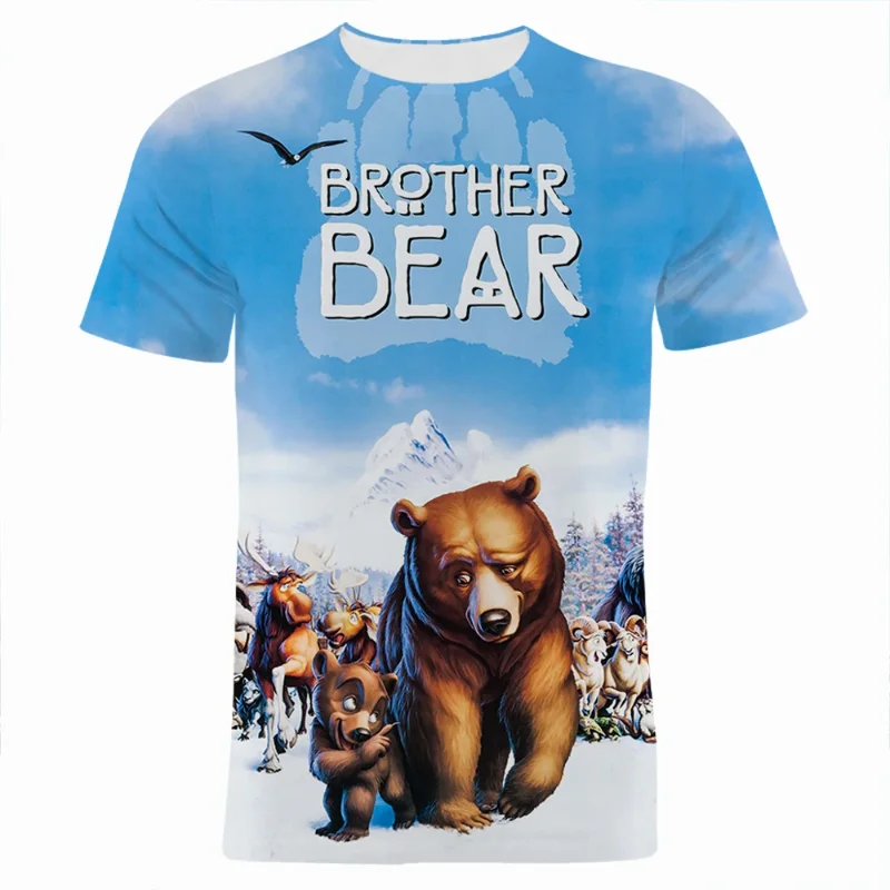 Brother Bear Boys Girls T-shirt Disney Men's T-shirt 3D Print Kenai Short Sleeve Oversized Men's T-shirt Fashion Men's Clothing