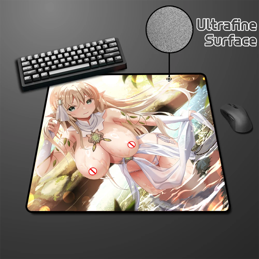 Sexy Nude Mouse Mat 45x40CM Anime Big Boobs Girl Speed Mousepad High Elastic Non-slip Bottom E-Sports Premium Mouse Pad Desk Mat