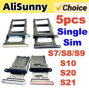 Bilashmart 5 Single Sim Card Tray SamSung S10 S21 S20 S7 S8 S9 Note8 Note9 S23 Note10 Nano Micro SD Holder Parts
