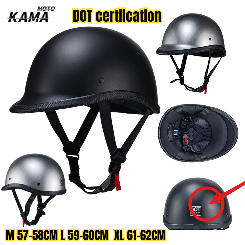 Classic Retro Half Helmets For Motorcycle Open Face Helmet Beanie Cruising Skull Cap Small Helmets for Motorbike Scooter Chopper