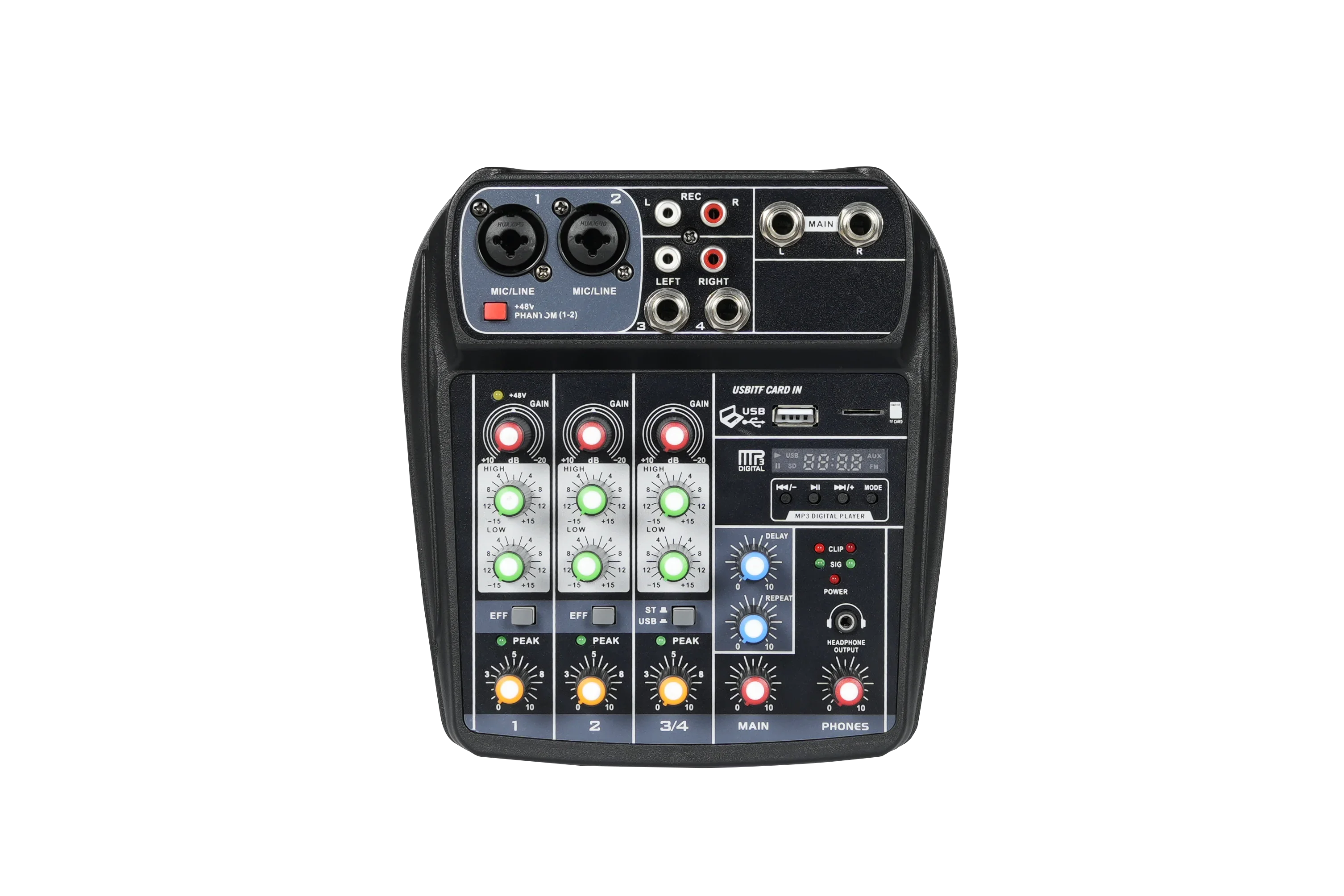 professionele draagbare pc mini 4-kanaals dsp-effect geluidsconsole mengen usb dj studio opname stereo muziek audio mix mixer