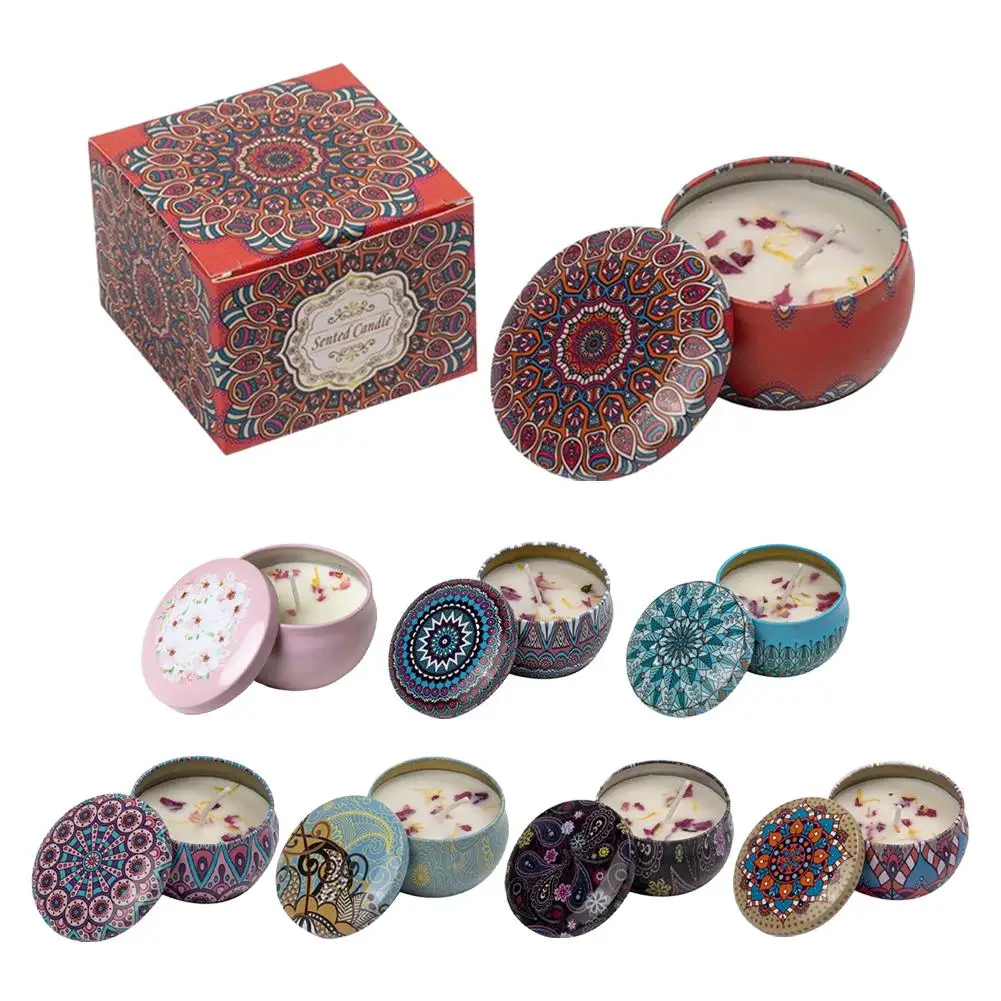 Scented Long Lasting Smokeless Fragrance Candle Jar Soy Candles Crystal Stone Dried Flower Couples Romantic Home Decor