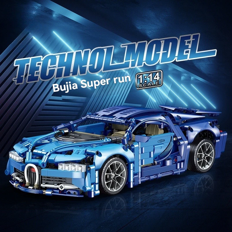 NEUE Technische 1:14 Blau Super Racing Auto Bausteine MOC Montieren Sport Modell Für Kinder Geburtstag Weihnachten Halloween Geschenke