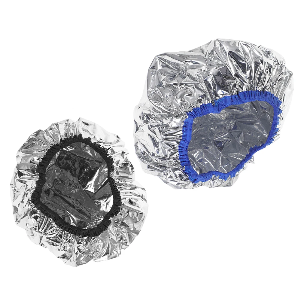 

2pcs Aluminum Deep Conditioning Heat Shower Salon Thermal Process Foil Use Reusable Thermal Hat Treatment Tool