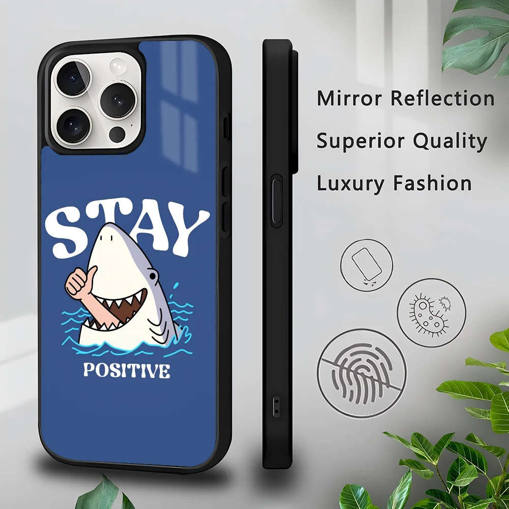 

Shark Phone Case For IPhone 16 15 14 13 Pro Max 11 Mini Alex Mirror For Magsafe Wireless Charging Cover