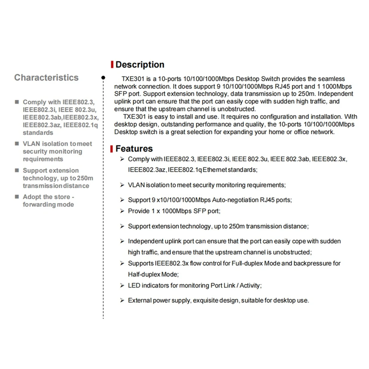 BNGF-10Port Gigabit Switch Ethernet Splitter Smart Network Switcher 9X1000Mbps Rj45 + 1X1000Mbps Sfp Port Rj45 Hub Uni Eropa Plug
