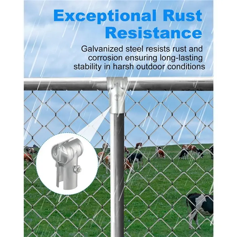 Special Offer~12 Pcs End Rail Clamps 1-3/8Inch Pipe Chain Link Fence Galvanized Steel T Clamps, Chain Link Fence Parts