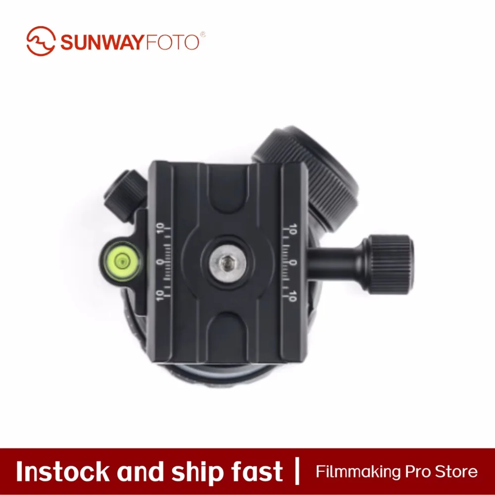 

SUNWAYFOTO Шаровая головка штатива 52 мм, совместимая с Arca/RRS, максимальная нагрузка 44 фунта