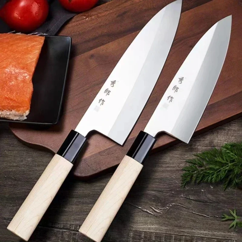 Pro Deba Fish Head Knife Japanese Petty Peeling Salmon Knife 3.8/5.8mm Thickened Sashimi Sushi Knives Cleaver