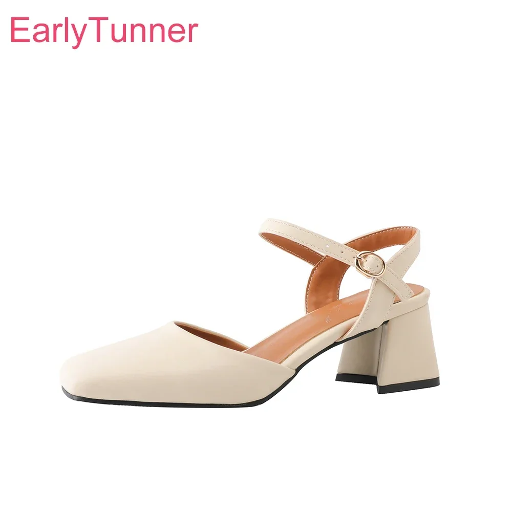 

2025 New Summer Elegant Beige Pink Women Formal Sandals Sexy High Heels Office Lady Shoes Plus Big Small Size 32 43 45 48