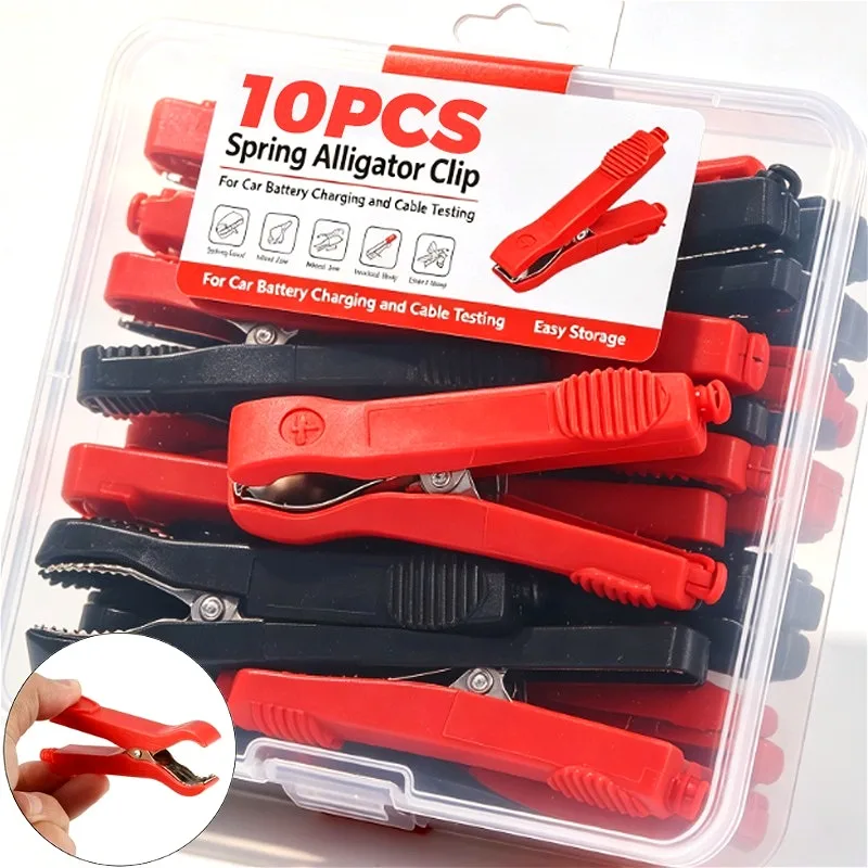 Insulated Alligator Clips Heavy Duty Battery Crocodile Clamp Car Jump Starter Test Lead Cable Electrical Connection Repair Tools