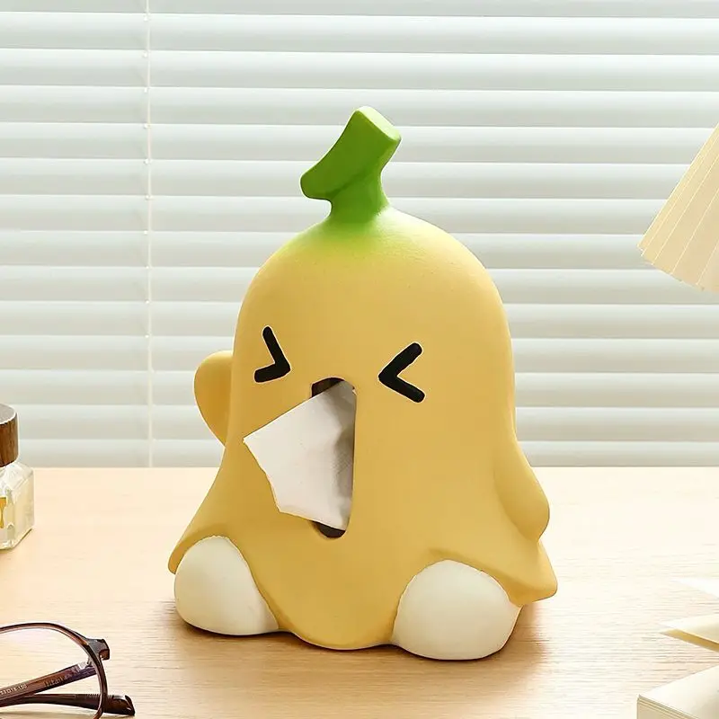 Prohibit Anxiety Banana Tissue Box, Household Living Room Dining Table, Ceramic Paper Drawer Box