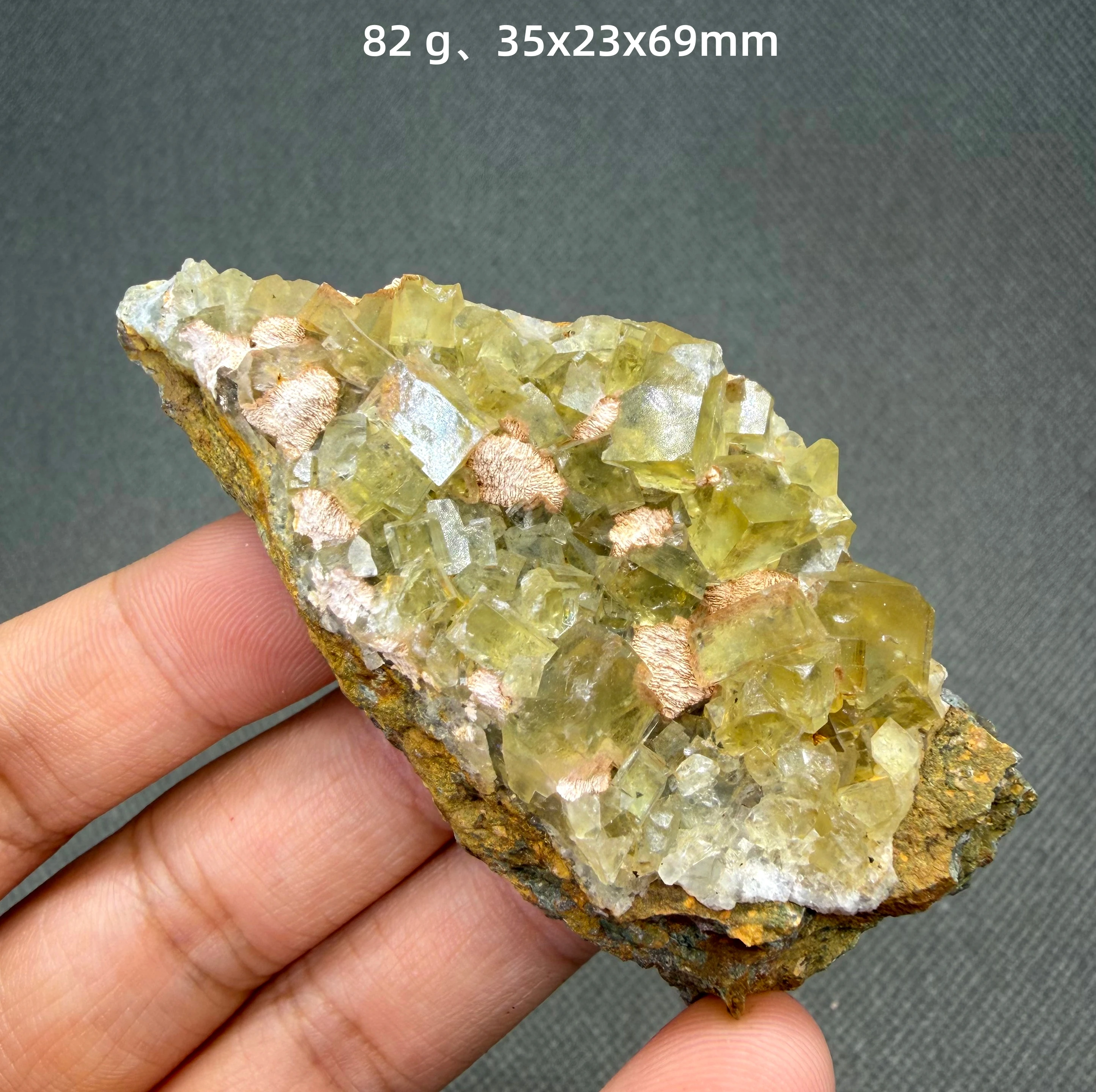 Natural Beijing Yellow Fluorite with Barite Crystal Cluster Golden Cube Mineral Specimen Home Decor