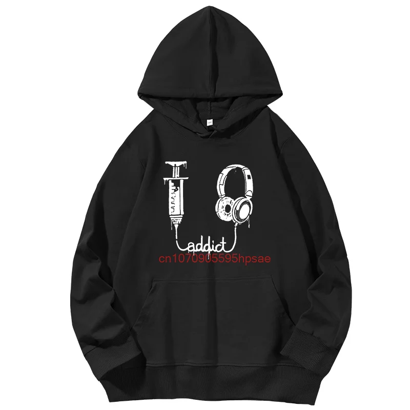 Music Addict Funny Graphic Hooded Sweatshirts Spring Autumn Fashion Clothes Long Sleeves New Sweatshirt Pullover Hoodies