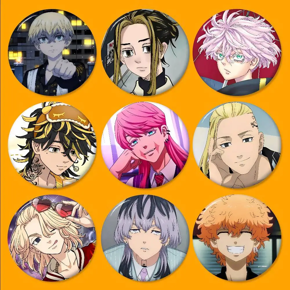 Anime Tokyo Revengers Creative Pins Funny Round Snap-in Brooch Badge Backpack Hat Accessories Jewelry Gifts for Friend