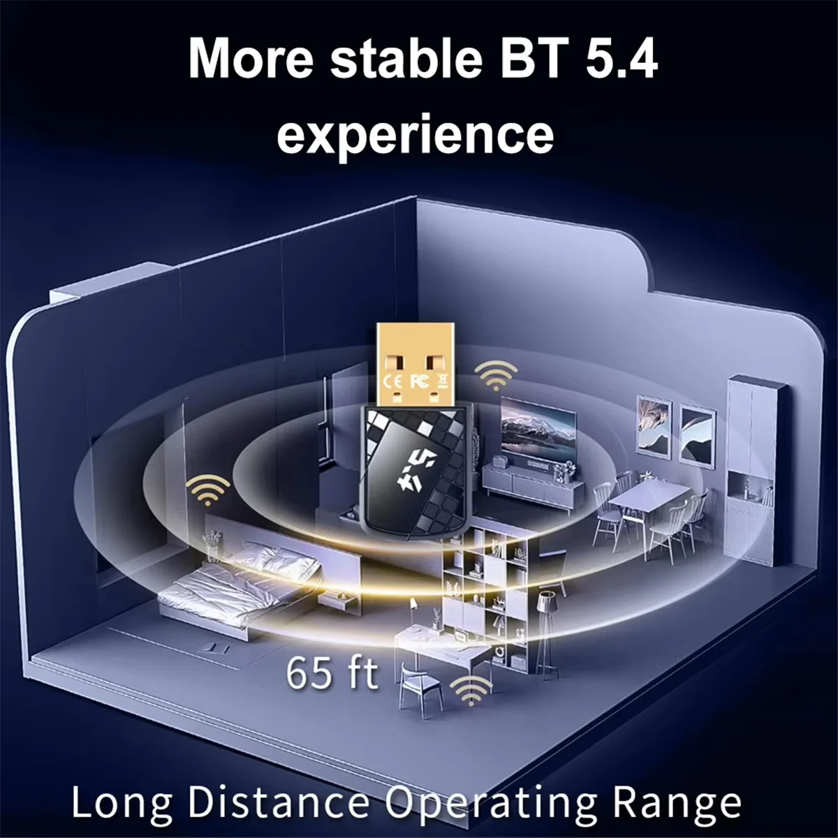 ABXHA USB بلوتوث 5.4 دونغل محول الموسيقى استقبال الصوت الارسال محرك مجاني للكمبيوتر المتكلم لوحة مفاتيح الماوس اللاسلكية