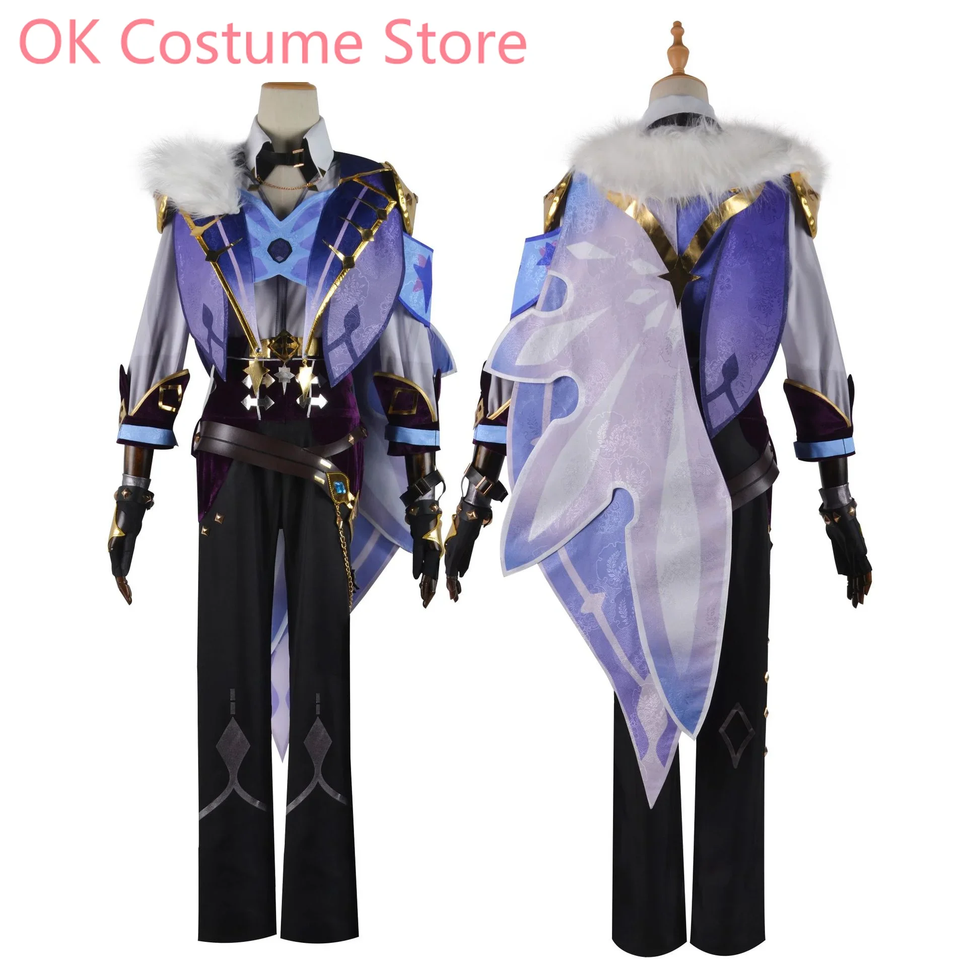 Genshin Impact Kaeya Ice Zephyr Knight Men Cosplay Costume Cos Game Anime Party Uniform Hallowen Play Role Clothes Clothing