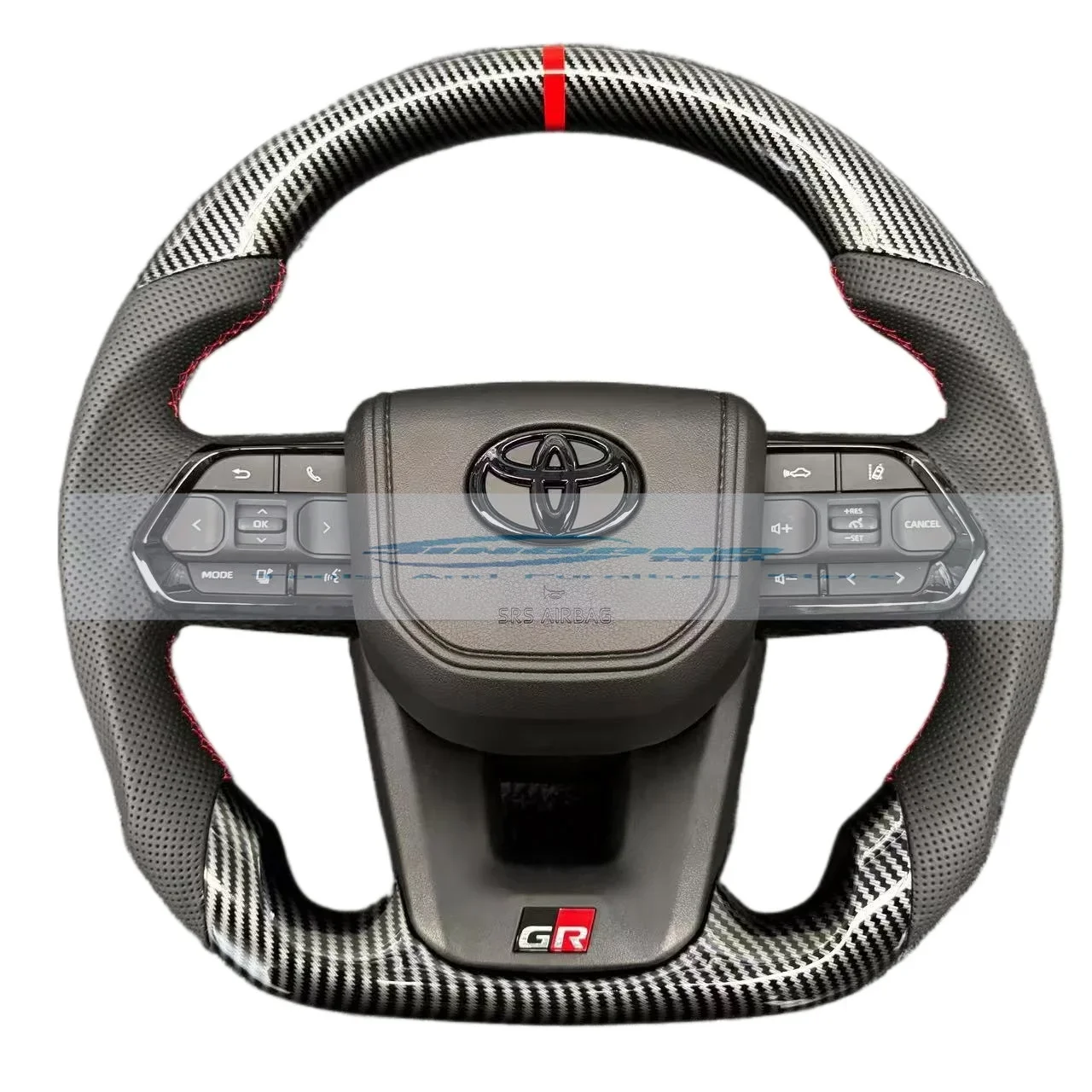 Suitable for Toyota LC Elfa 80 series Hilux Landcooluzer crown, carbon fiber steering wheel