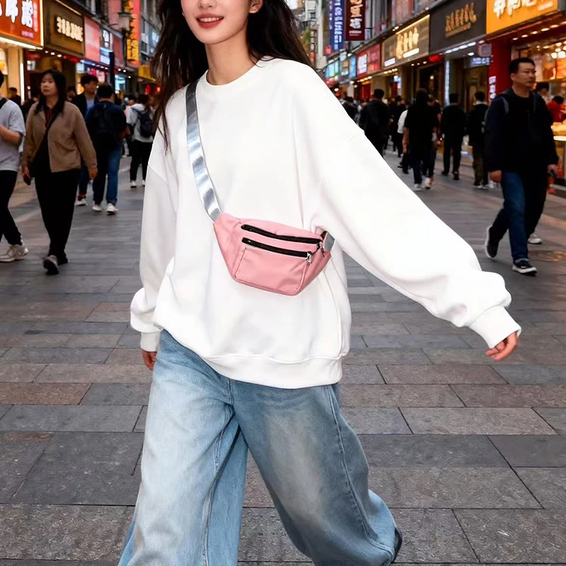 Women's Lightweight Slim Thin Running Outdoor Sports Waist Bag Waterproof Phone Pouch Small Gym Backpack Chest Bag