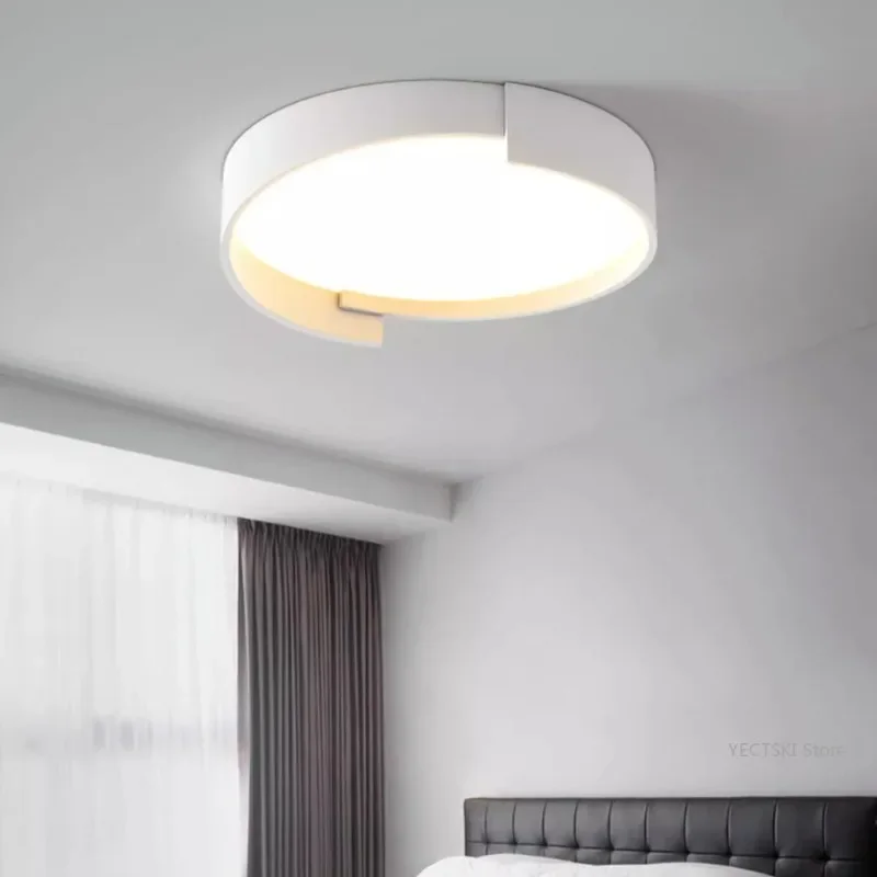 GHJUYIOL Luz de dormitorio, luz de techo circular simple, luz de sala de estar atmosférica nórdica moderna, luz de estudio creativa