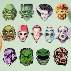 Halloween Horror Enamel Pins Scary Movies Figure Thrilling Terror Mask Brooch Lapel Brooches Jewelry Souvenir Gifts For Friends