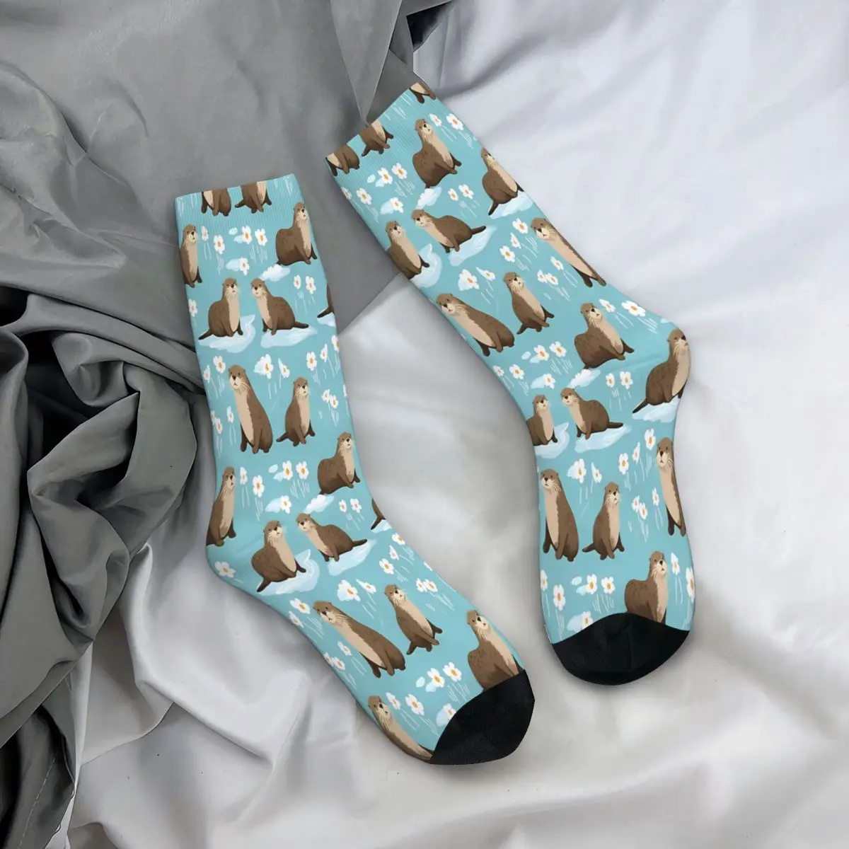 Flowers Sea Otter Otters Socks Male Mens Women Winter Stockings Harajuku