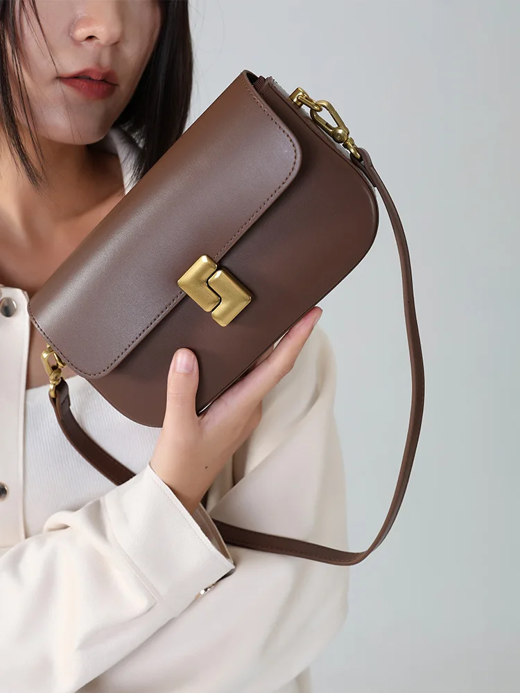 Genuine leather woman bag small square shoulder bag Handbags ladies crossbody bags luxury designer minimalism bag tofu bag