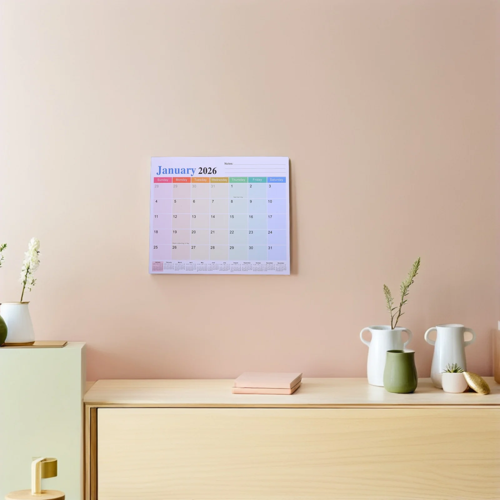 Fridge Calendar Jan 2026 to June 2027 Magnetic Refrigerator Calendar 18-Month Monthly Planner for Fridge Kitchen Organizer