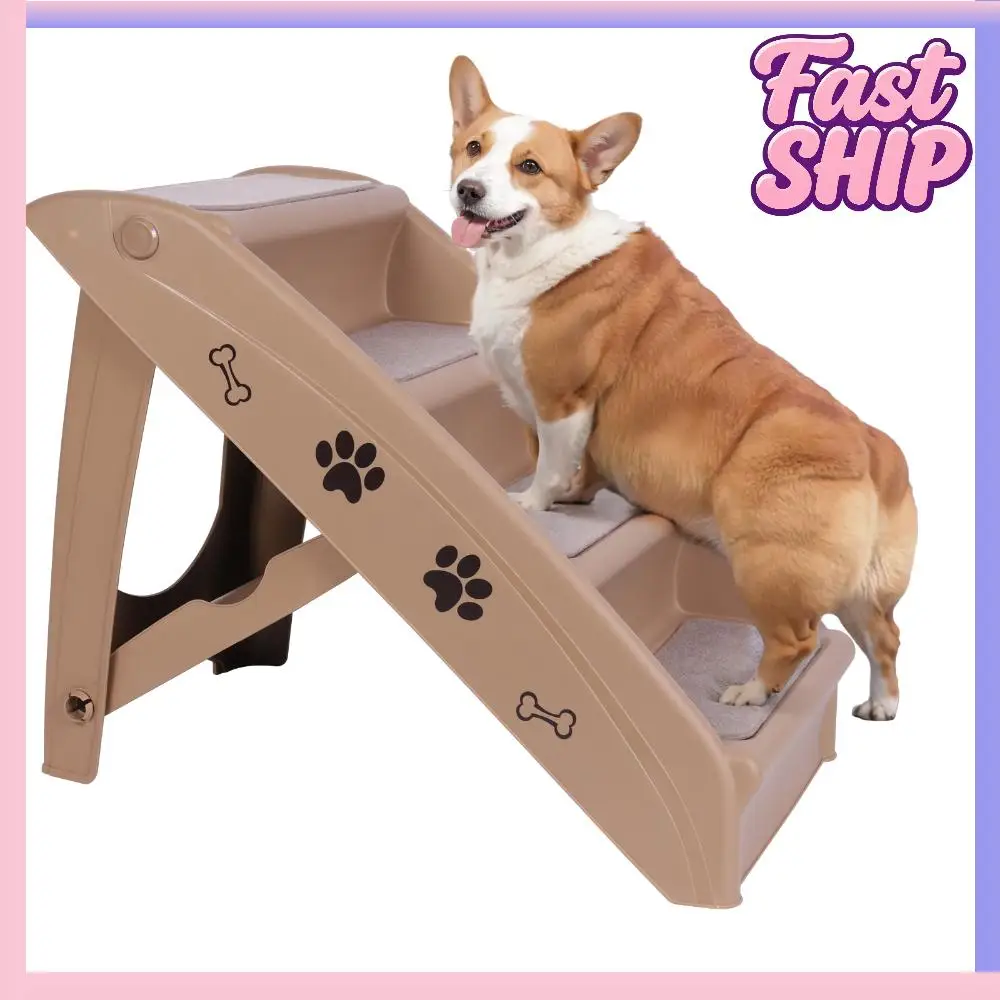 

4-ступенчатая складная лестница для домашних животных, нескользящие ступеньки для кошек и собак, лестница для дивана, мебель для маленьких собак и кошек