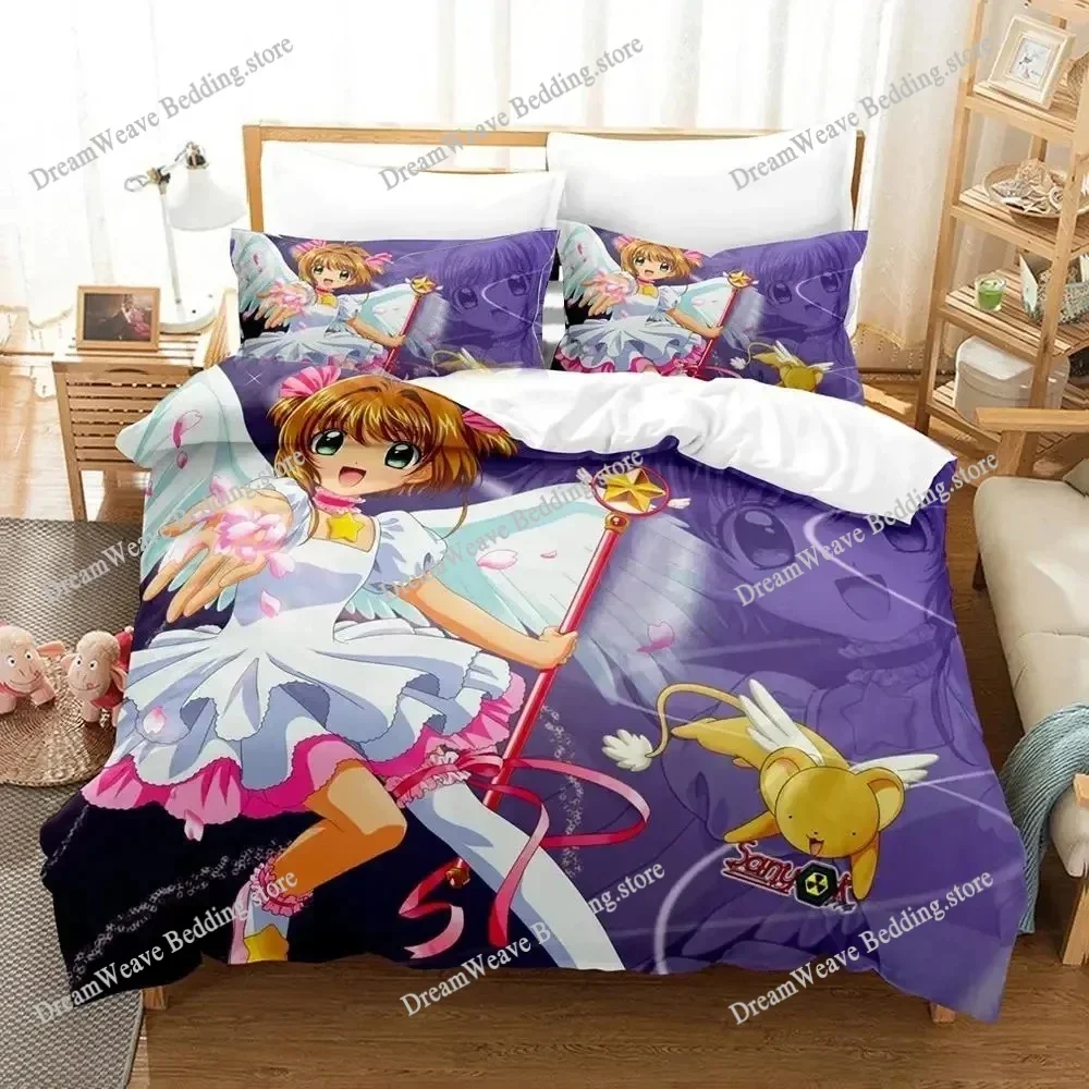 Home Textile Cartoons Cardcaptor Sakura Cover Duvet Cover Pillow Case Boy Girl Polyester Bedding Set King Queen Twin Size741