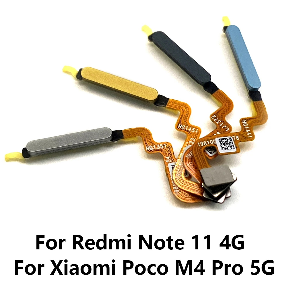 New For Xiaomi Mi Poco M4 X4 Pro Redmi Note 11 11s 4G 5G Home Button FingerPrint Touch ID Sensor Flex Cable Repair Parts