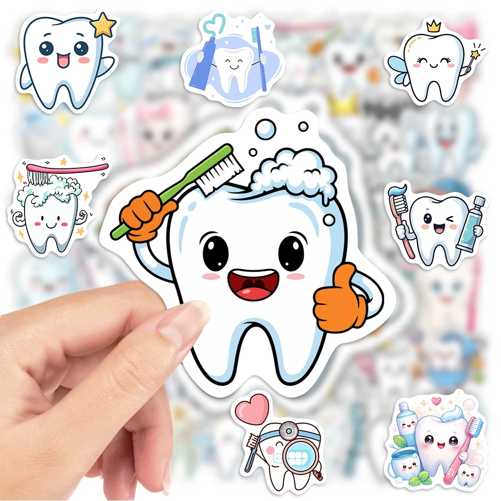 Adorable Cartoon Teeth Sticker - Kids Toys Laptop 评论和价格