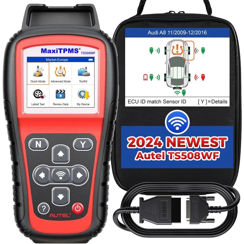 

MaxiTPMS TS508WF TPMS Programming Tool, 2024 Upgraded of TS508 for MX-Sensors (315/433 MHz) TPMS Relearn/Activate