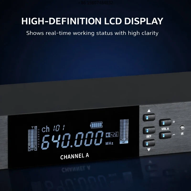 

with Long Range Reception for Stage Conference Karaoke UHF True Diversity Wireless Microphone System Dual Handheld Mic
