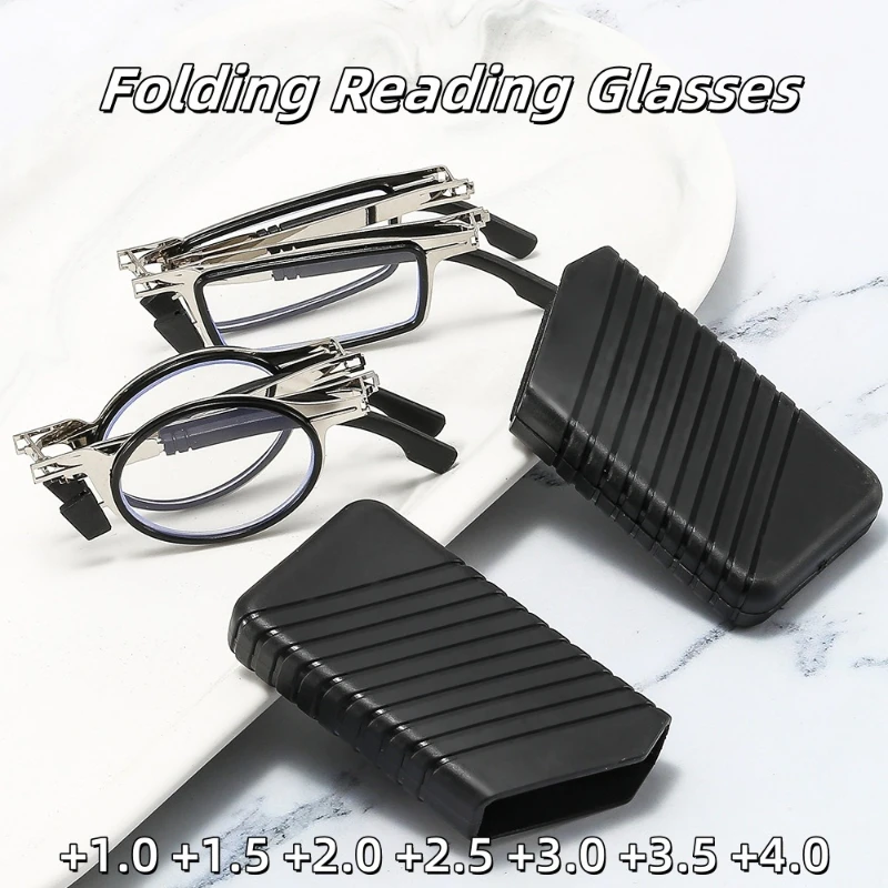

Ultra Lightweight Screw Free Folding Anti Blue Light Reading Glasses Men's and Women's High-definition Portable Retro Glasses