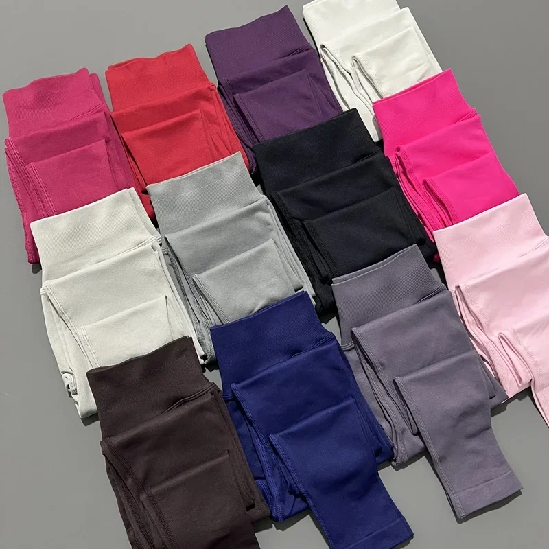 

DF Impact Leggings Women Curl Up Seamless Yoga Pant High Quality Leggings Low Ribbed Fitness Pants High Stretch Fitness Leggings