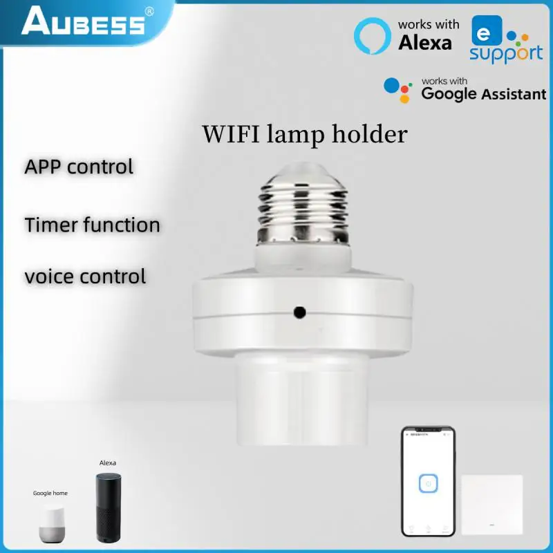 

eWeLink Wi-Fi умный адаптер для лампочки, цоколь для лампы E27 E26, 90-250 В, беспроводное голосовое управление с Alexa Google Home