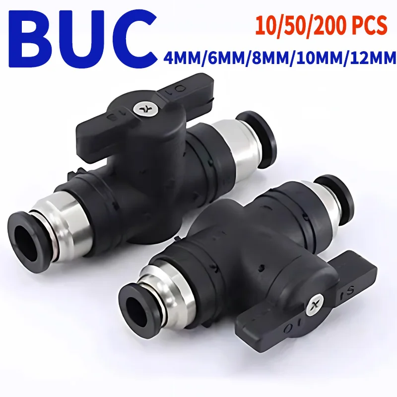 buc black pneumatico push in quick joint connector interruptor de valvula de mao bola manual limitacao atual mm6 mm mm10 mm12 mm 01