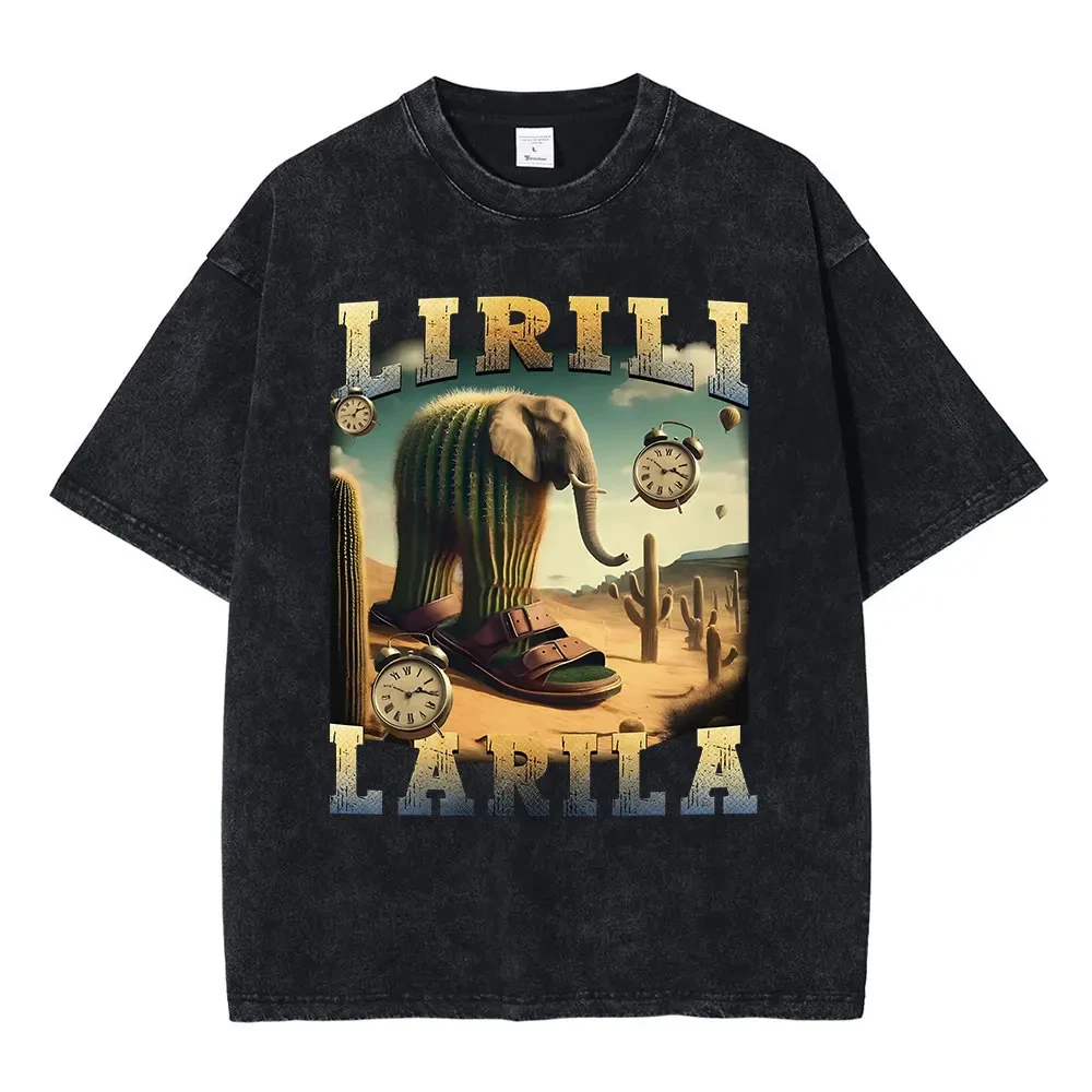 Italian Brainrot Tralalero Tralala Lirili Lrila Bombardiro Crocodilo Funny Meme T-Shirt Men Women Cotton Tees Y2k Tops