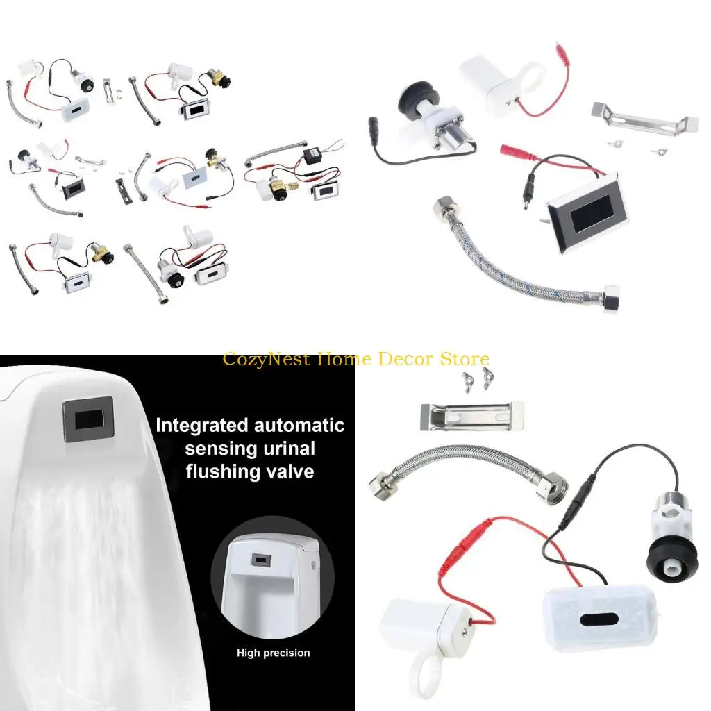 

92MF Touchless Toilet Flush Kits Washroom Wall Mount Sensors Solenoid Valves Sensors Flush Valves Toilet Flush Repair Kits