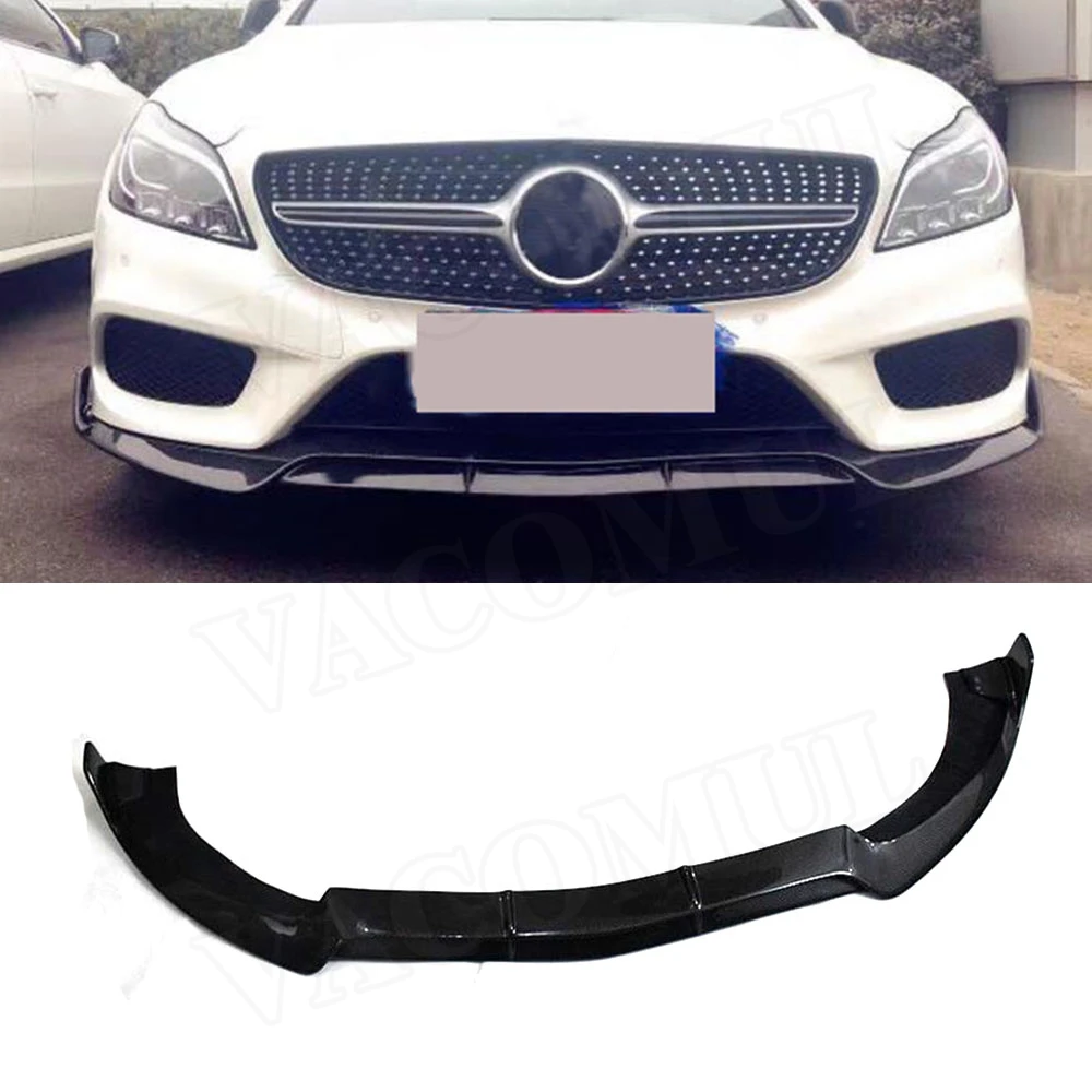 

VACOMUL Carbon Fiber Front Lip Spoiler For Mercedes Benz CLS Class W218 CLS550 CLS400 2012-2016 Bumper Guard FRP