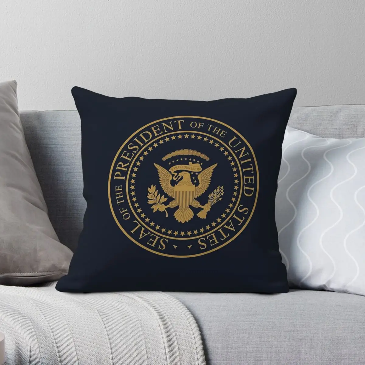 United States Presidential Seal Square Pillowcase Polyester Linen Velvet Printed Decorative Throw Pillow Case Bed Cushion Cover