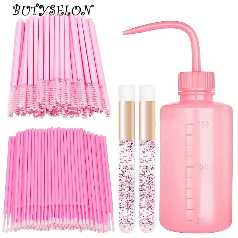 4 Type 153pcs Eyelash Extension Supplies Set Eyelashes Clean Brush 250ml Blow Wash Bottle Lash Lifting Micro Brushes Makeup Tool