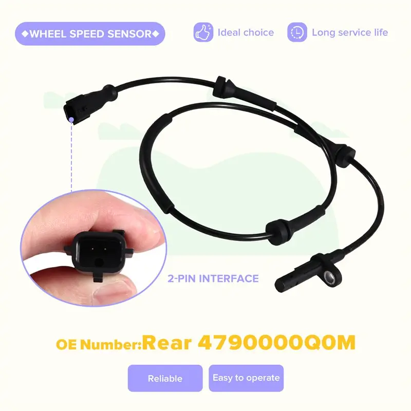 【Top Sale !!】For RENAULT Trafic NISSAN NV300 OPEL Vivaro ABS Wheel Speed Sensor Auto Parts Car Accessories Rear 4790000Q0M