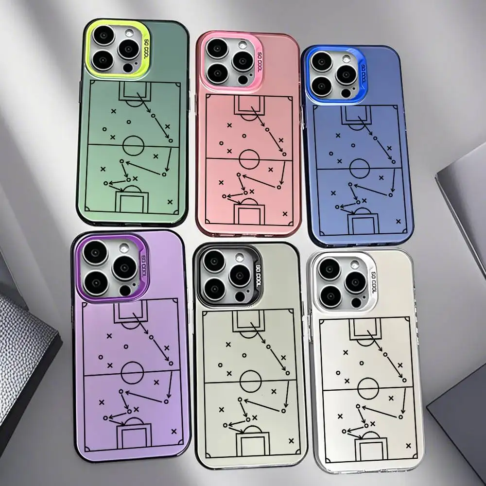 

Football Tactics Board Pattern Phone Case For iPhone 16,15,14,13,12,11,Plus,Mini,Pro,E,SE4,XS,MAX Candy Colorful Matte Cover