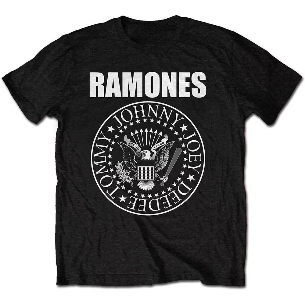 2026 Ramones Presidential Seal Print Cotton T-Shirt Punk Rock Satire Streetwear Unisex Crew Neck Short Sleeve Tee for Punk Fans