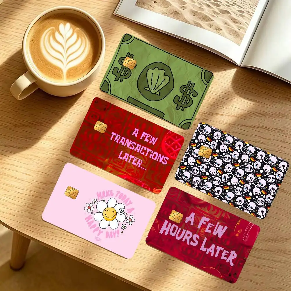 100% New Arrival Magic Shark Conch Money Bow Anime  Credit Card Public  Cards Protective Sticker Waterproof Card Face Decoration