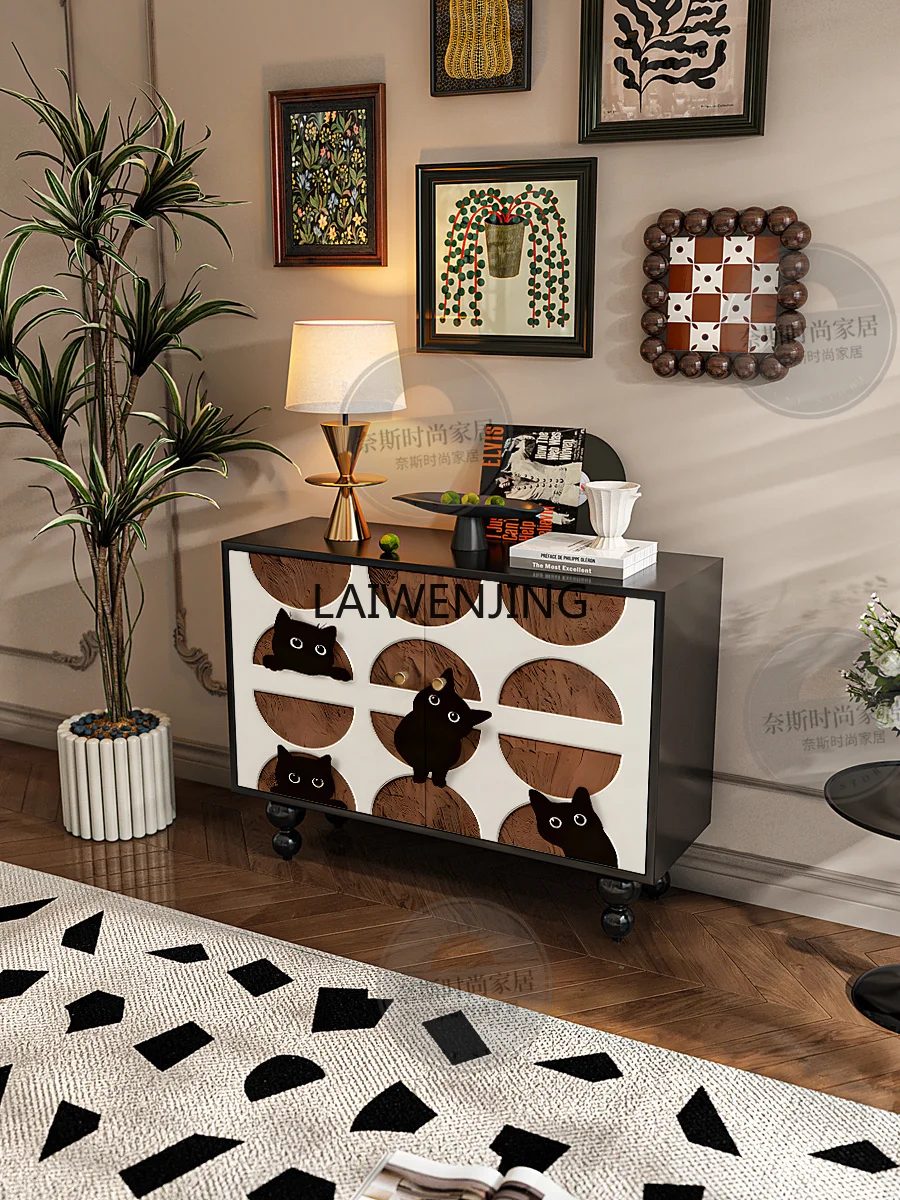 SGF living room bedroom wall solid wood decorative cabinet modern free installation side cabinet