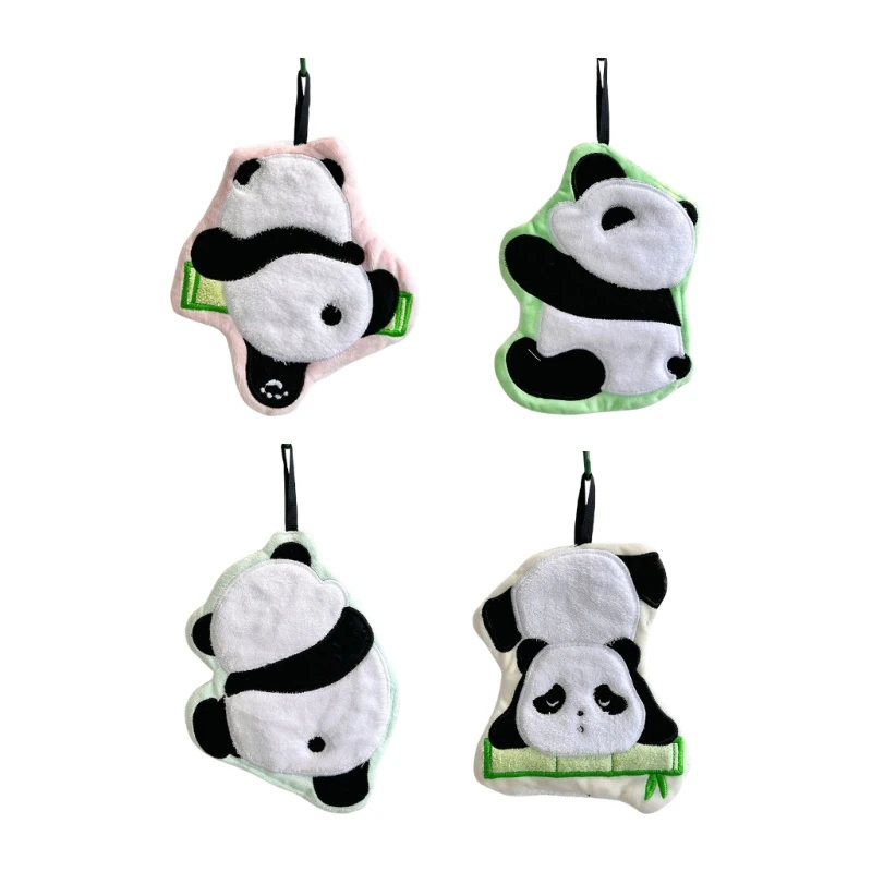 Absorbent and Reliability Cartoon Panda Hand Towels Quickly Dry Towels for Bathroom Kitchen Super Soft Easily Care A0KC