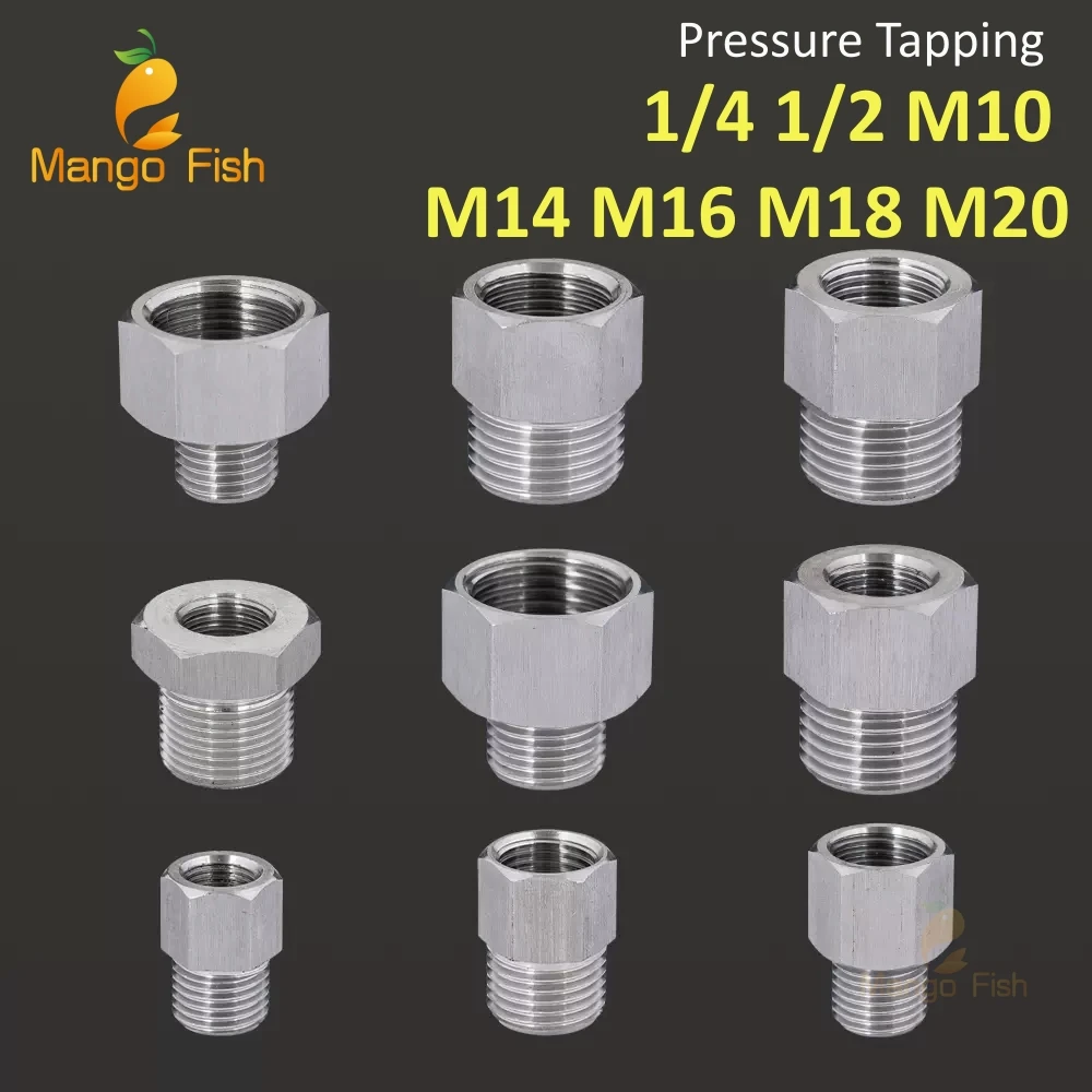M14*1.5 M20 304 Stainless Steel Male Female Thread fitting Quick Coupler Adapter 1/4 1/2 Pressure gauge conversion copper joint